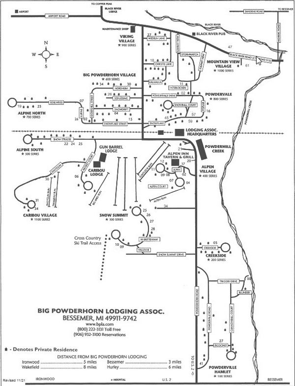 Big Powderhorn Lodging Association - Map Of Facility (newer photo)
